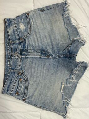 American Eagle Light Blue Distressed Denim Shorts